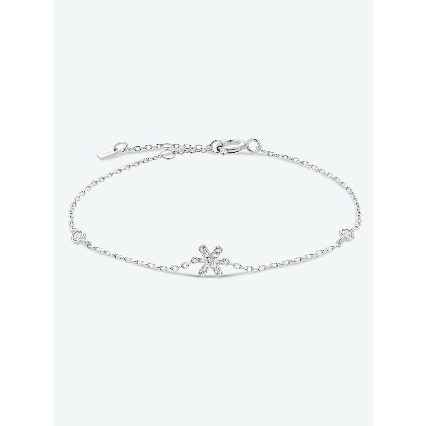 V To Z Zircon 925 Sterling Silver Bracelet