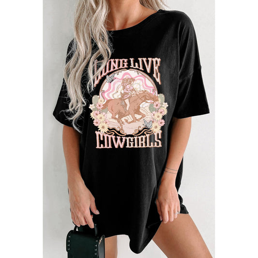 Graphic Round Neck Half Sleeve Oversize T-Shirt