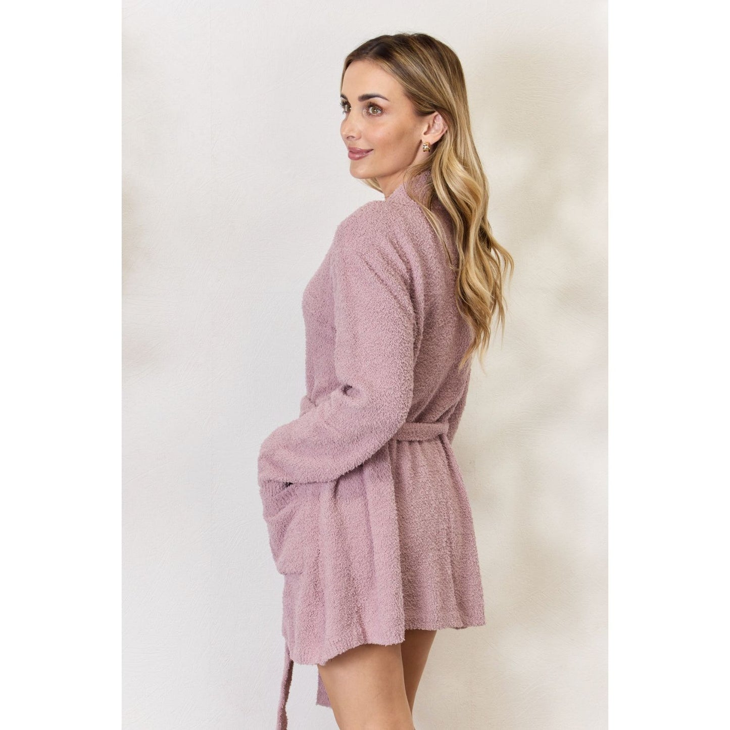 Hailey & Co Tie Front Long Sleeve Robe