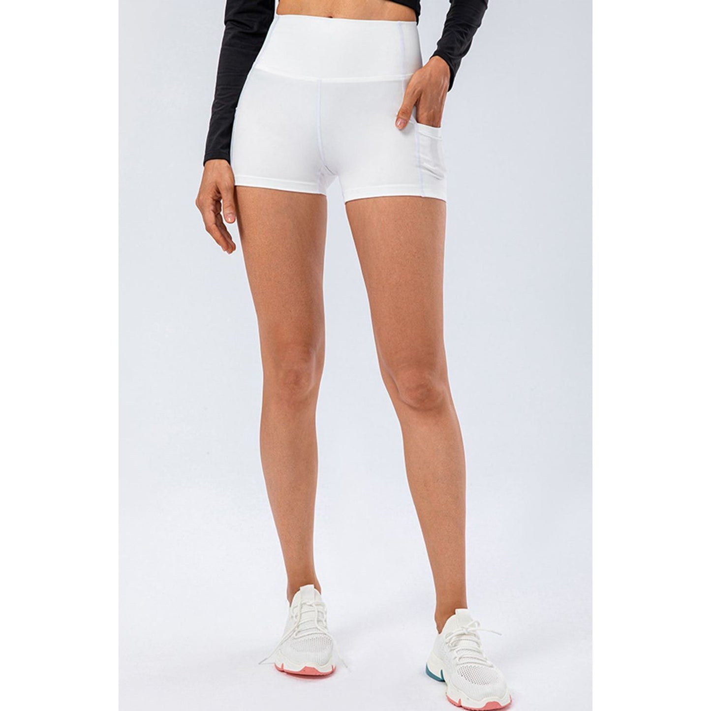 Slim Fit Wide Waistband Sports Shorts