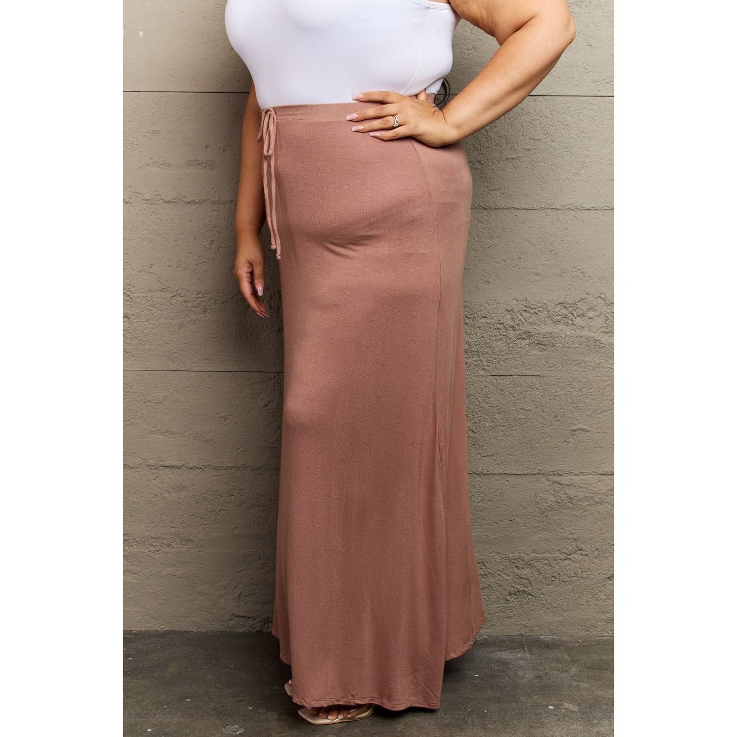 Culture Code For The Day Full Size Flare Maxi Skirt in Chocolate