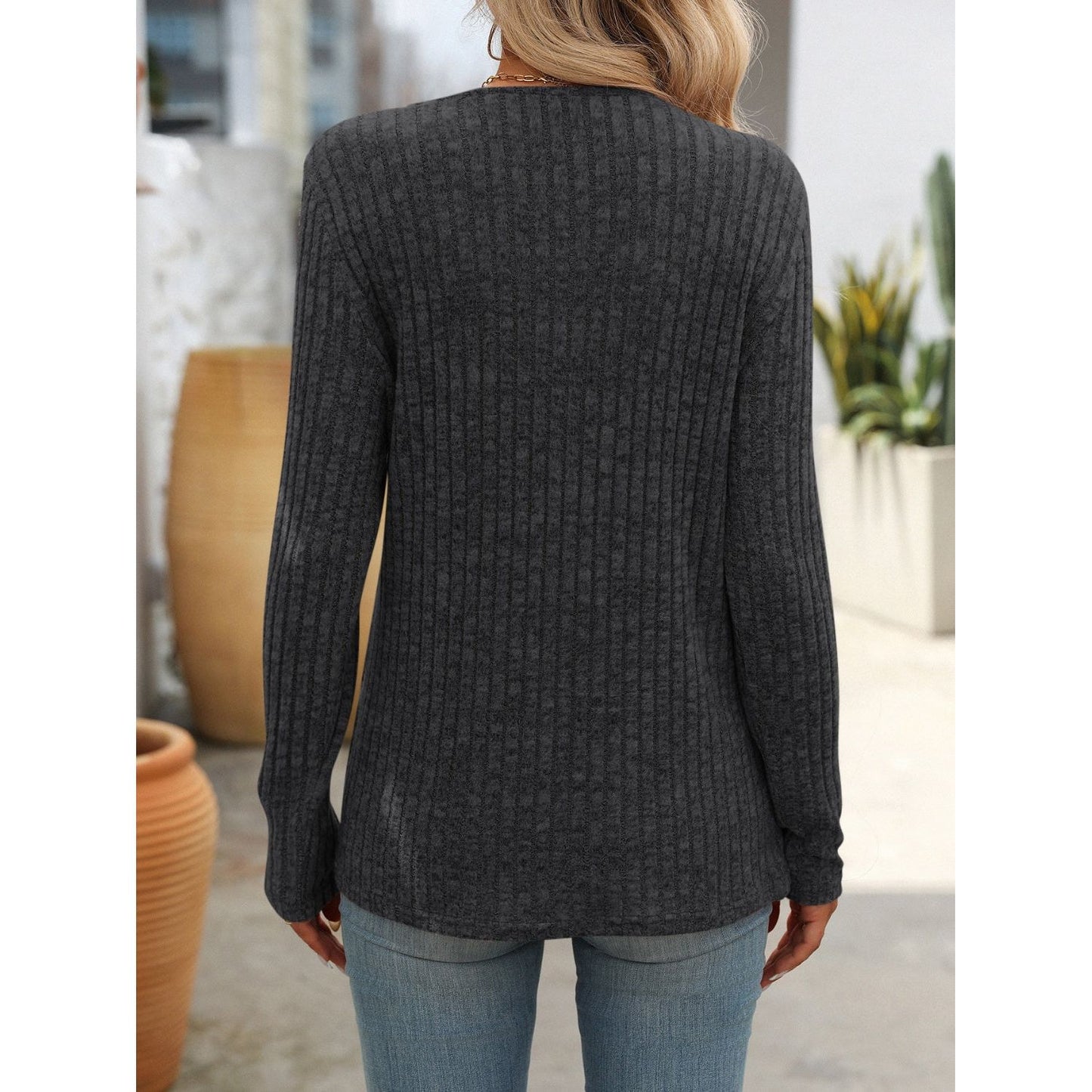 Mandy Square Neck Long Sleeve T-Shirt