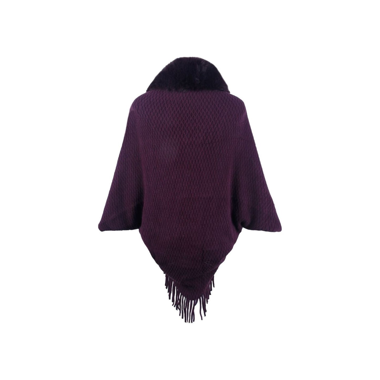 Open Front Fringe Hem Poncho