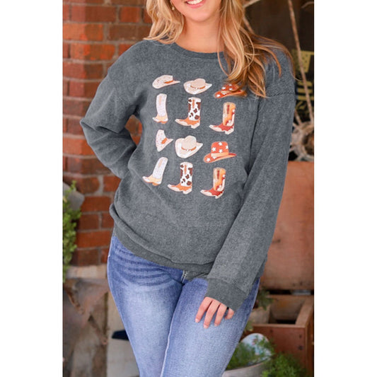 Cowboy Hat & Boot Graphic Sweatshirt