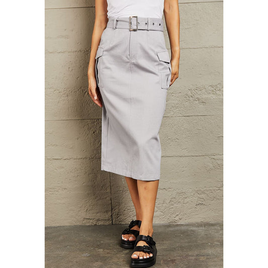 HYFVE Professional Poise Buckled Midi Skirt