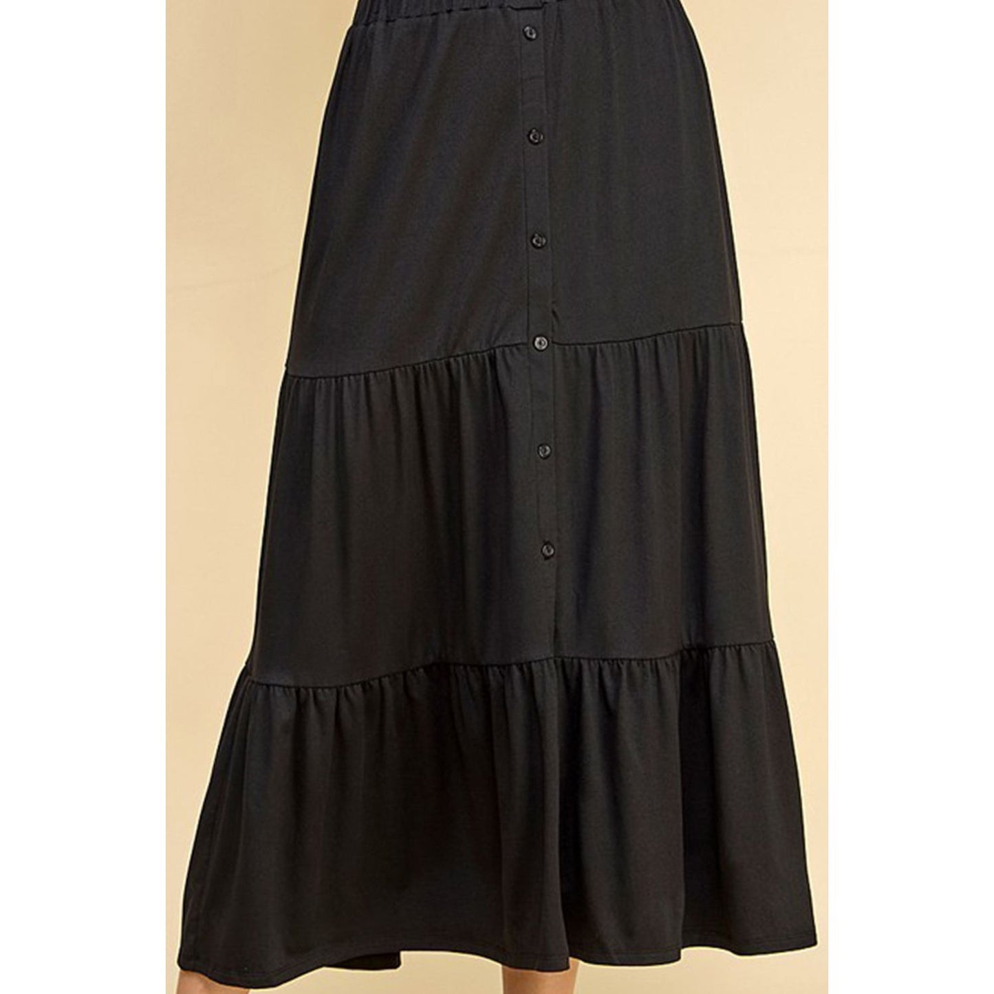 Faith Apparel Tiered Midi Skirt