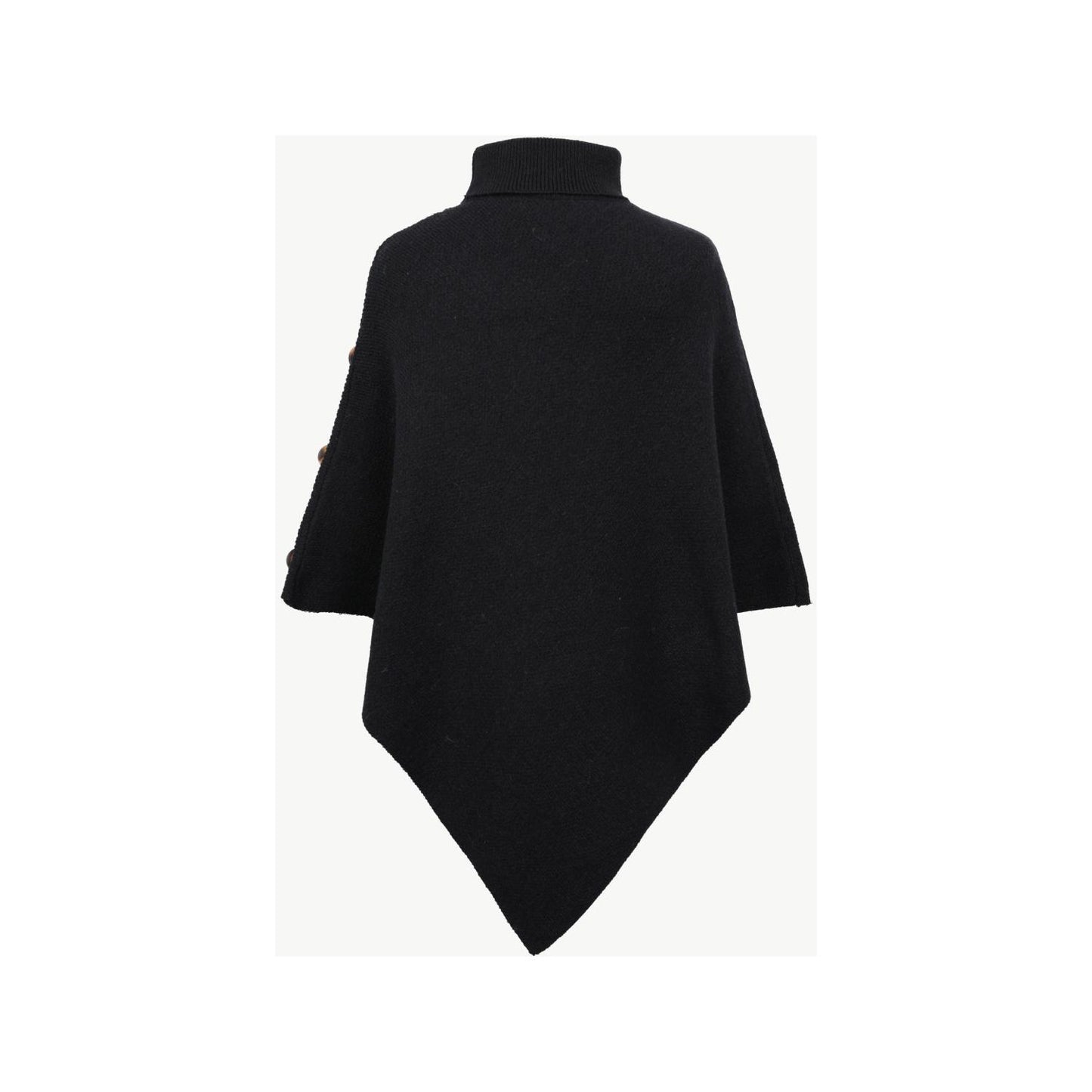 Turtleneck Buttoned Poncho