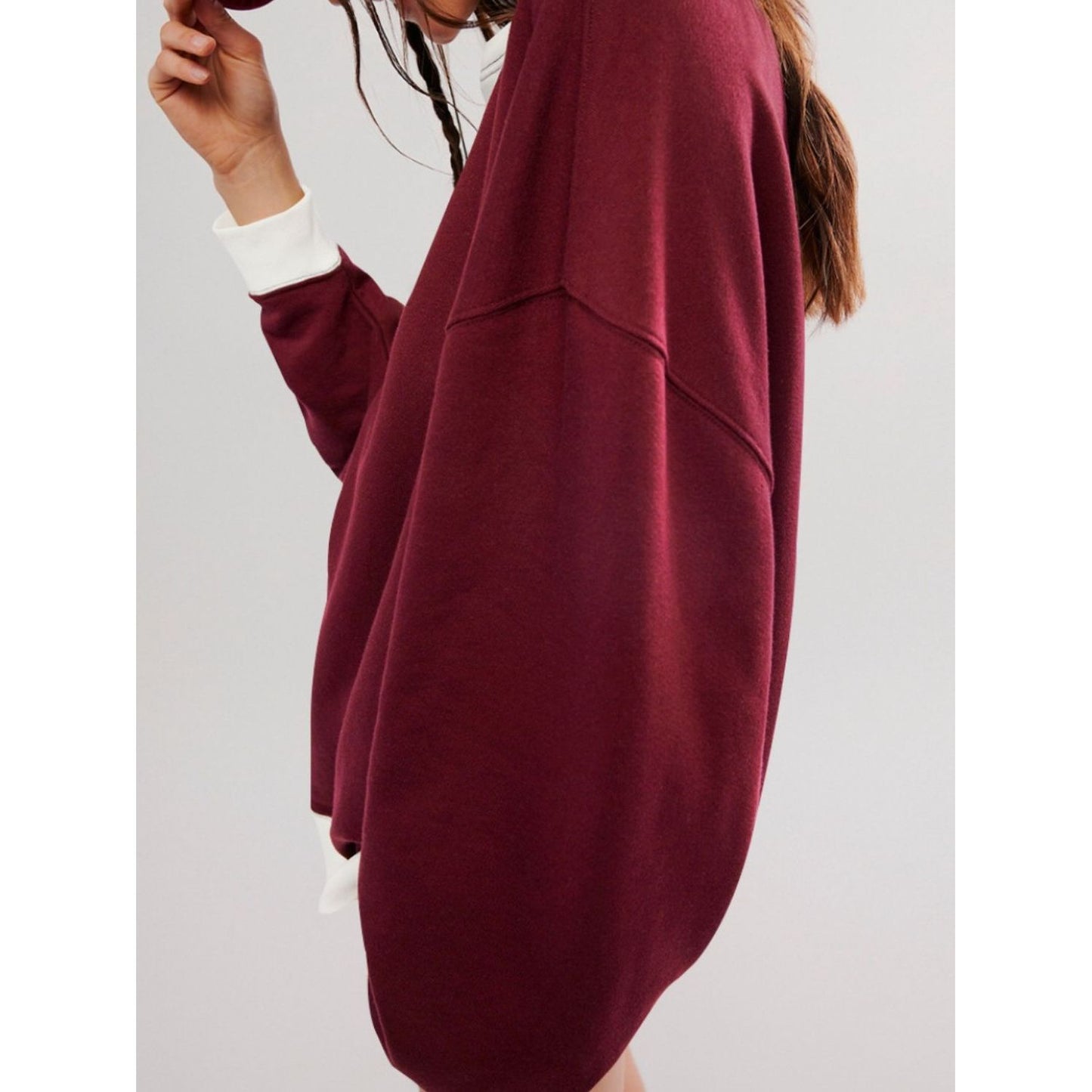 Contrast Dropped Shoulder Long Sleeve Sweatshirt