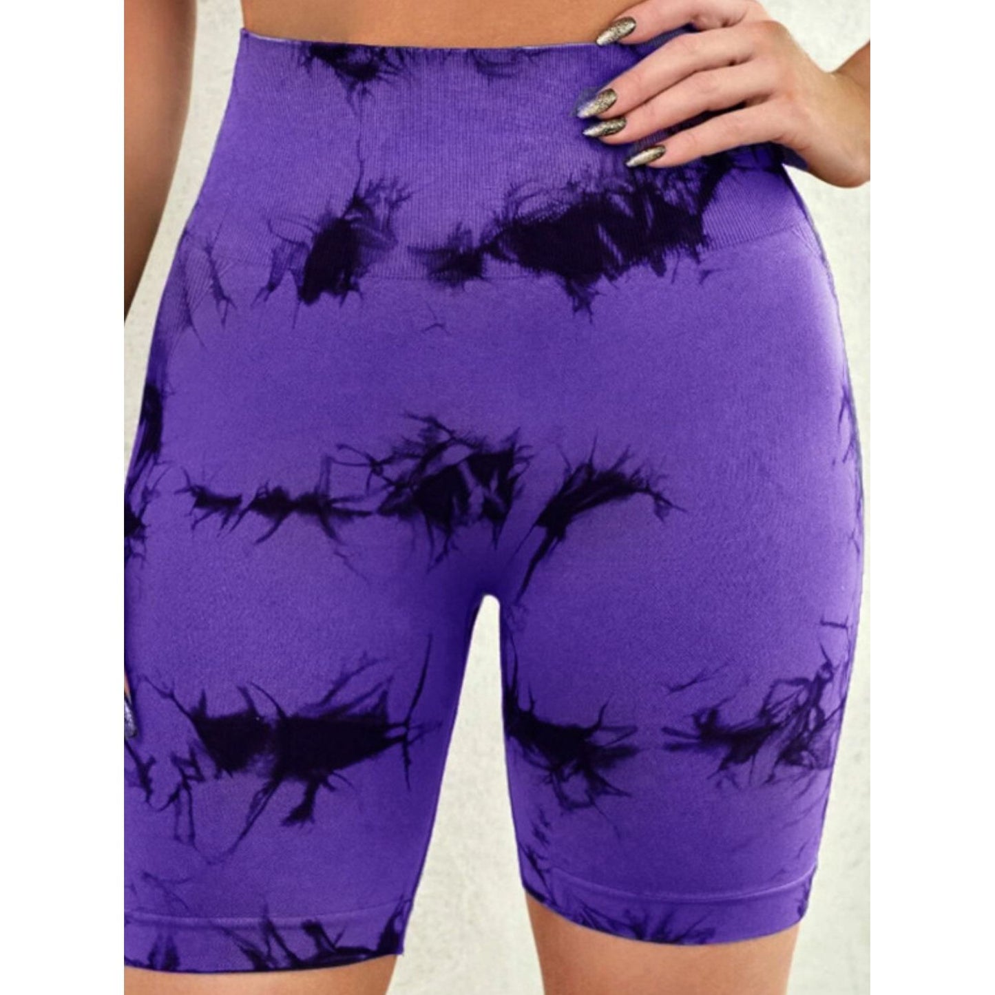 Tie-Dye High Waist Active Shorts