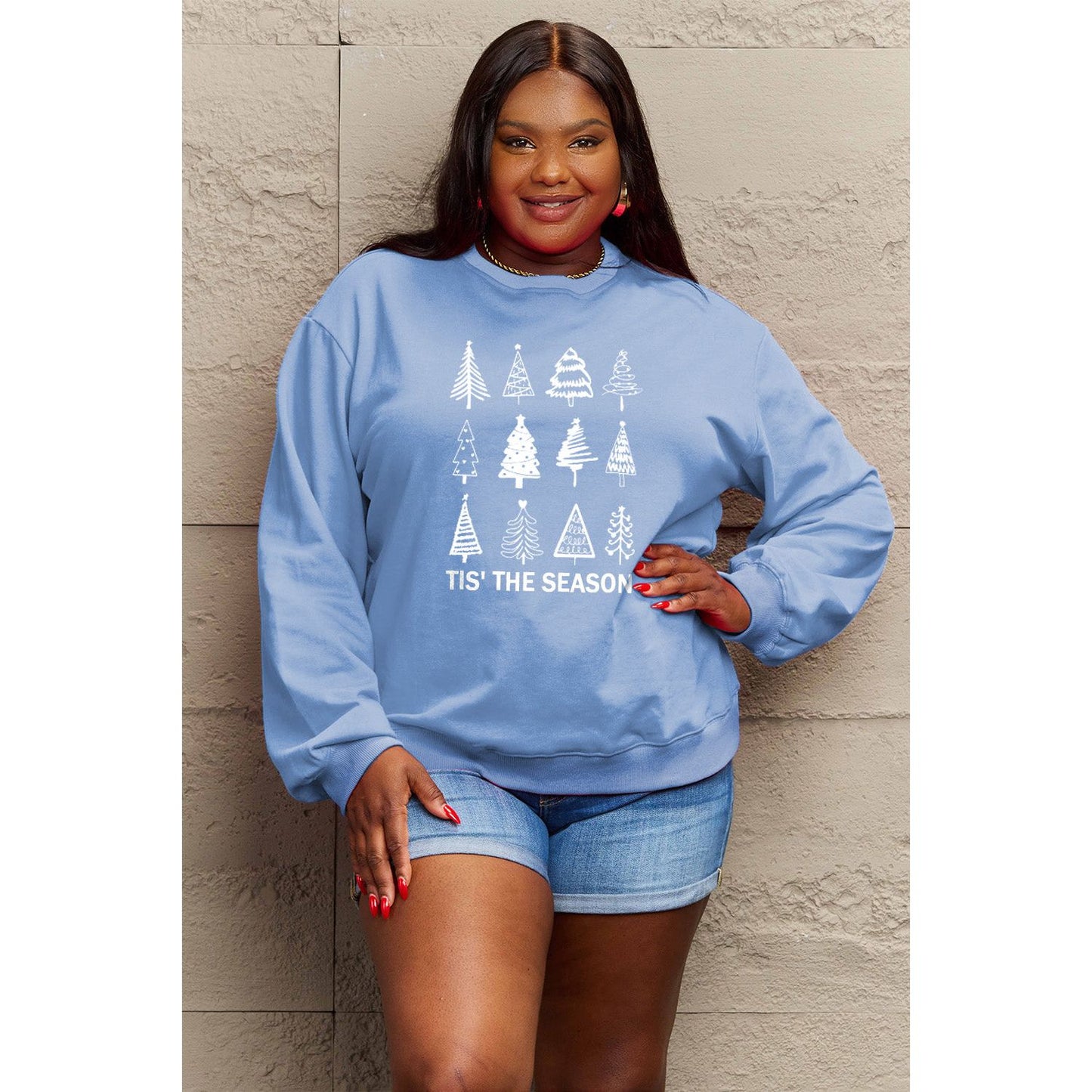 Simply Love Full Size Christmas Tree Graphic Sweatshirt