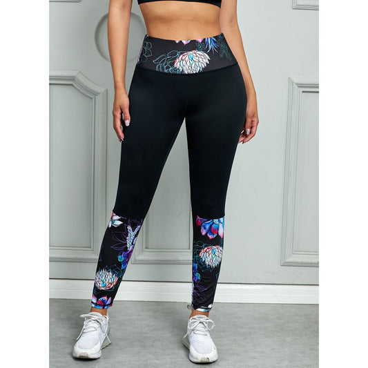 Printed Wide Waistband Active Leggings