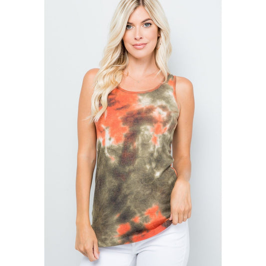 Celeste Full Size Backside Bow Tie Tie Dye Tank