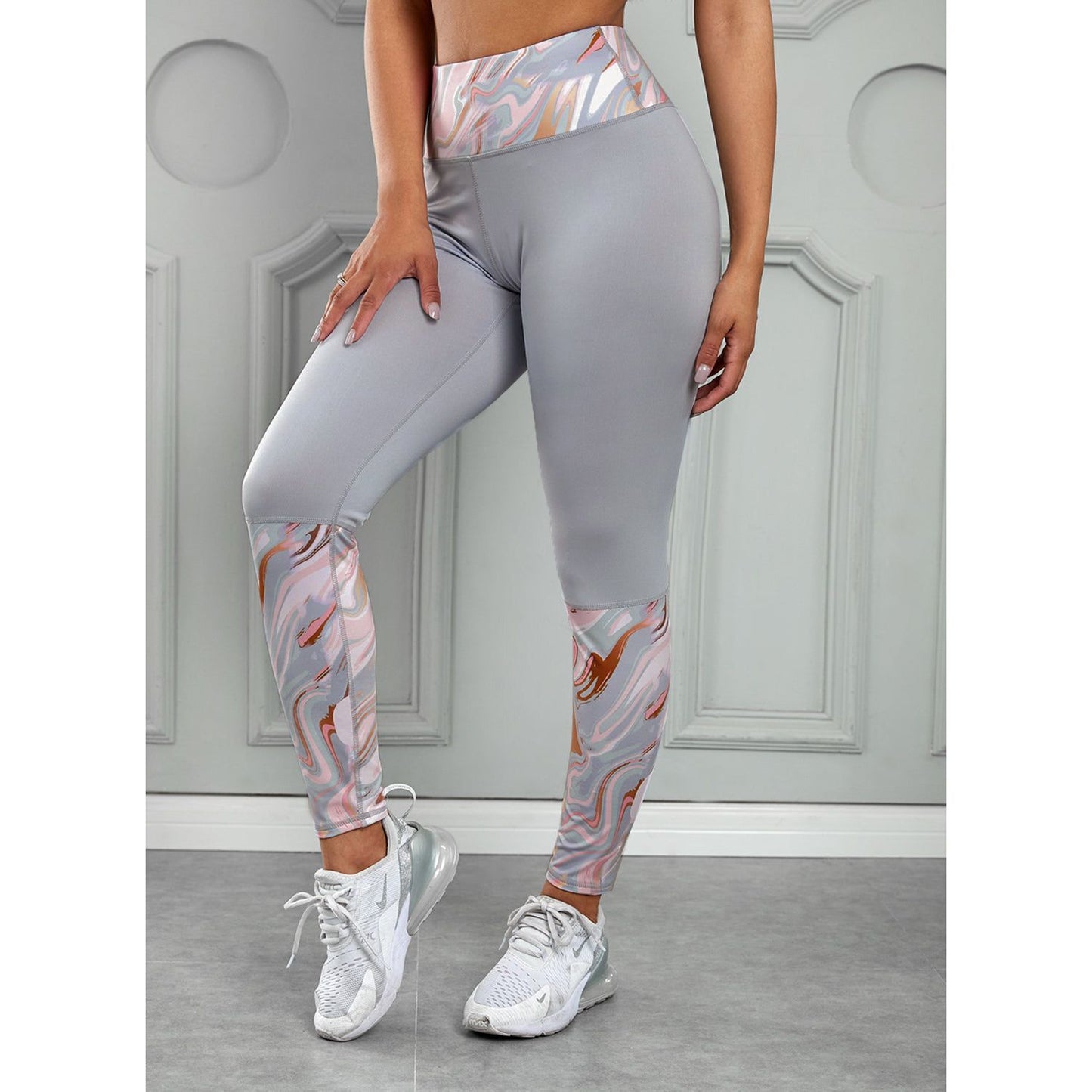 Printed Wide Waistband Active Leggings