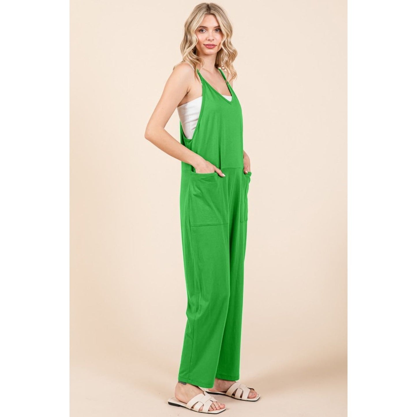 Culture Code Full Size Sleeveless Jumpsuit with Pockets