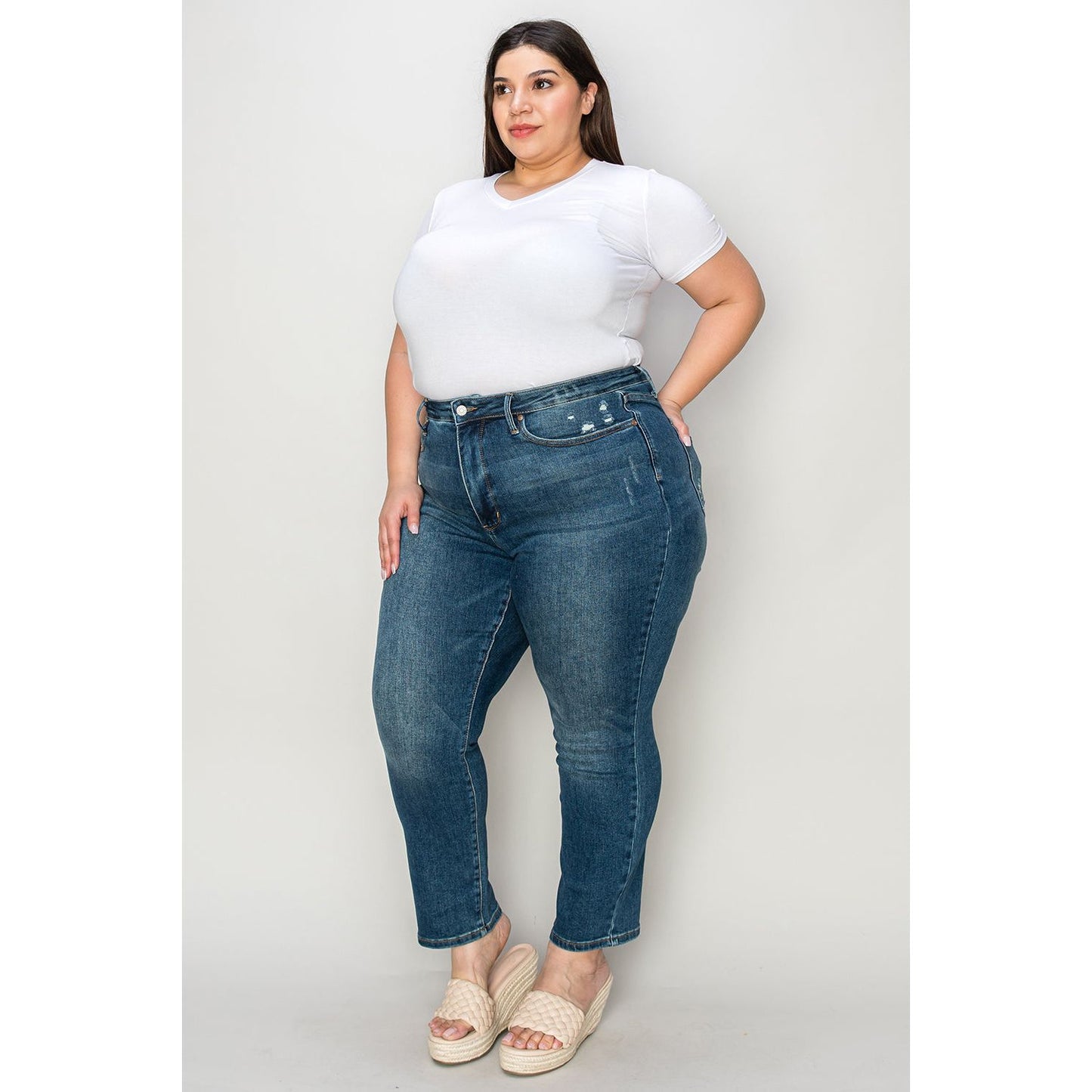 Judy Blue Full Size Tummy Control High Waist Slim Jeans