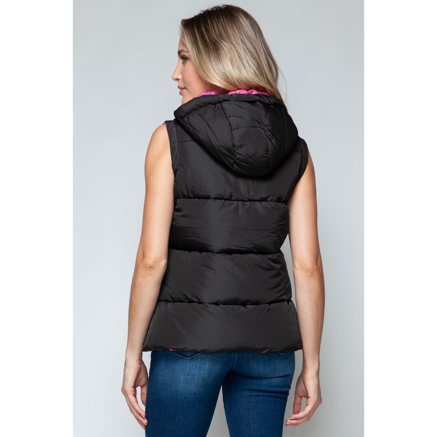 Snobbish Snap and Zip Closure Hooded Vest