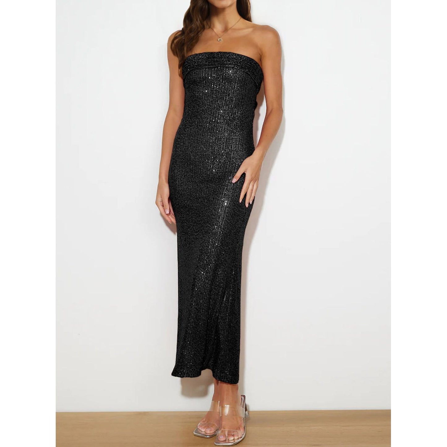 Sequin Cutout Tube Dress