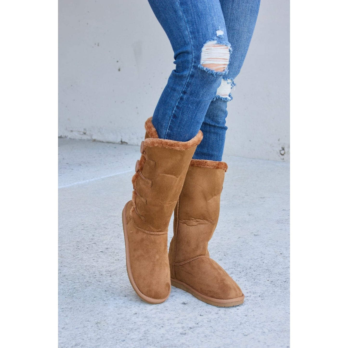 Forever Link Warm Fur Lined Flat Boots