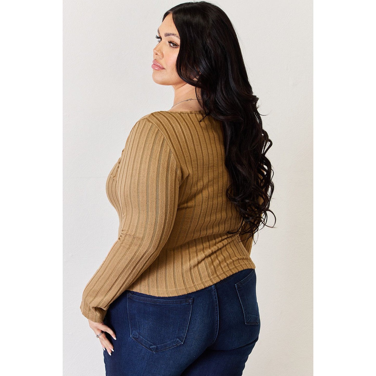 Basic Bae Full Size Ribbed Long Sleeve T-Shirt