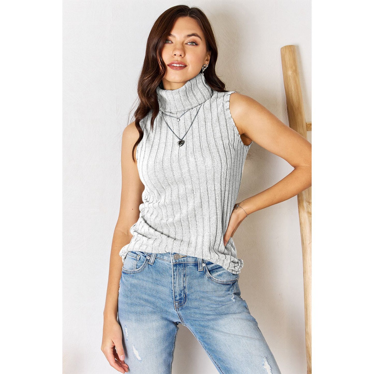 Basic Bae Full Size Ribbed Turtleneck Tank