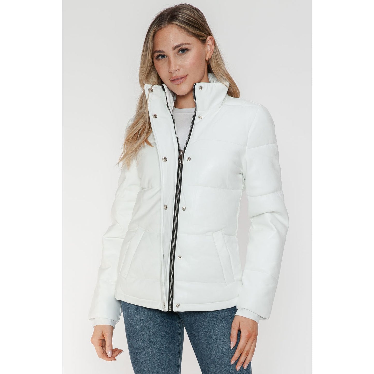 YMI Pocketed Zip Up Turtleneck Puffer Jacket