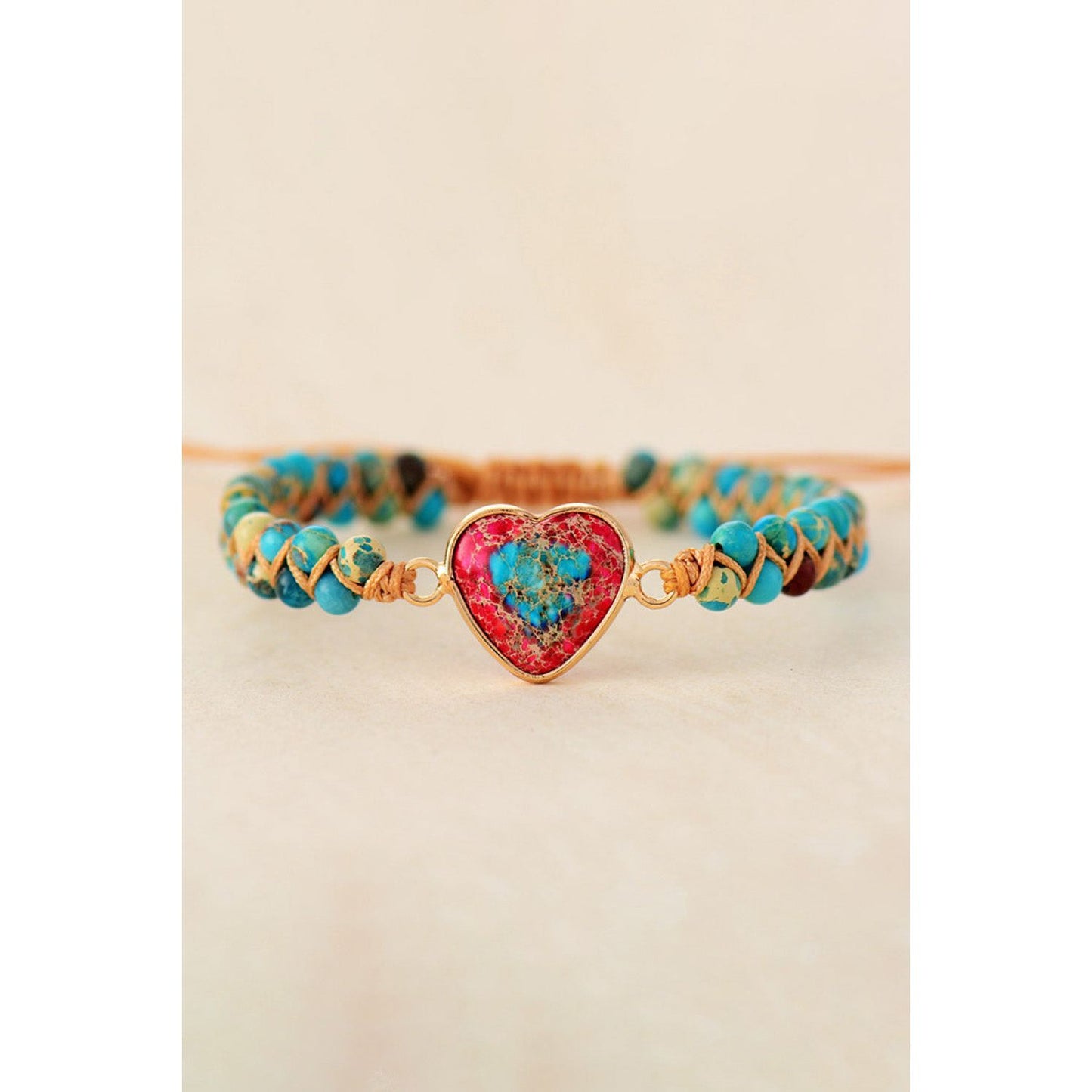 Handmade Heart Shape Natural Stone Bracelet