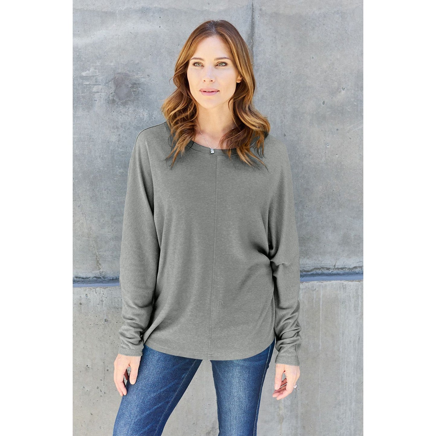 Double Take Full Size Round Neck Long Sleeve T-Shirt