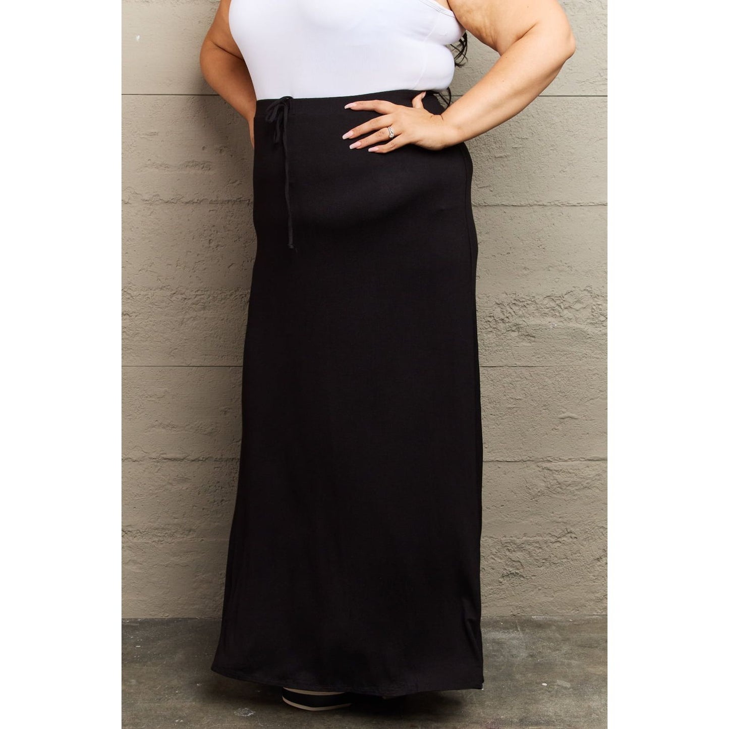 Culture Code For The Day Full Size Flare Maxi Skirt in Black