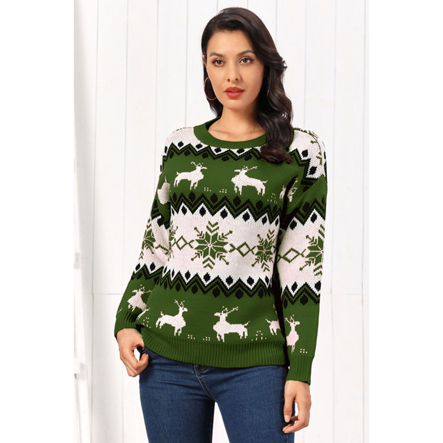 Reindeer Round Neck Sweater