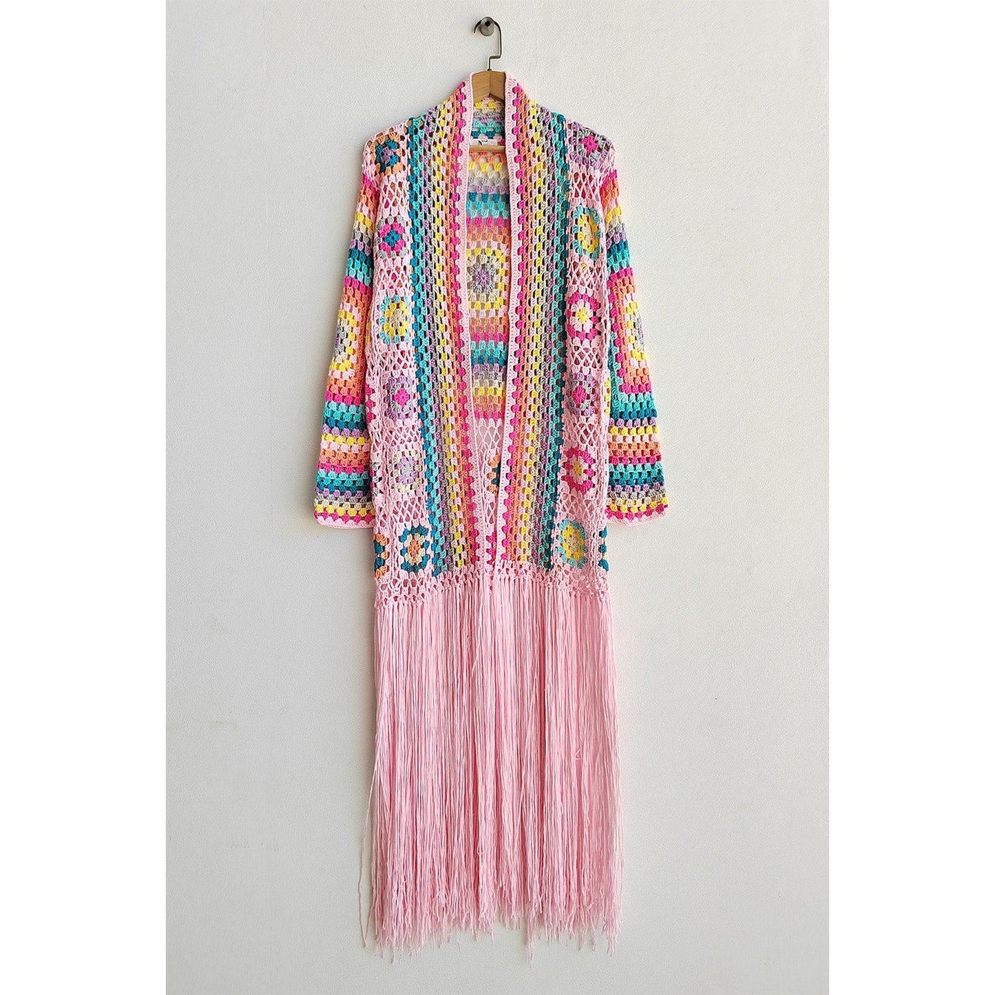 Fringe Tied Long Sleeve Cardigan