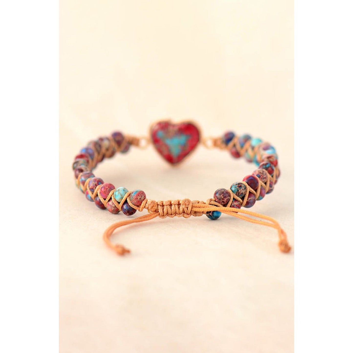 Handmade Heart Shape Natural Stone Bracelet