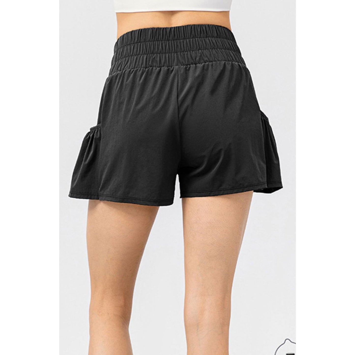 Elastic Waist Pocketed Active Shorts