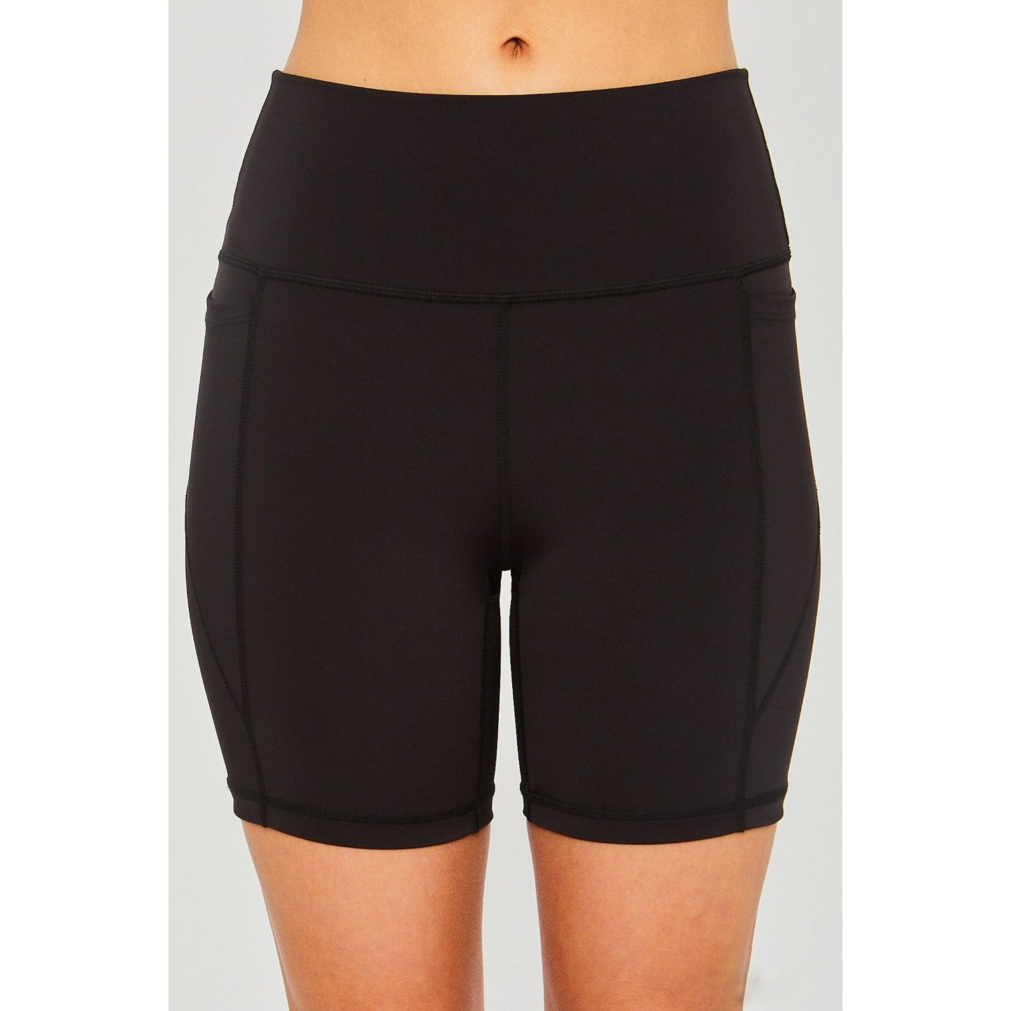 Love Tree High Waist Seam Detail Active Shorts