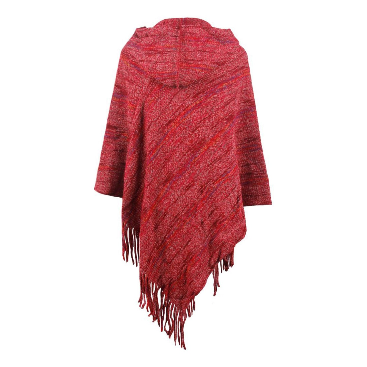 Fringe Hem Hooded Poncho