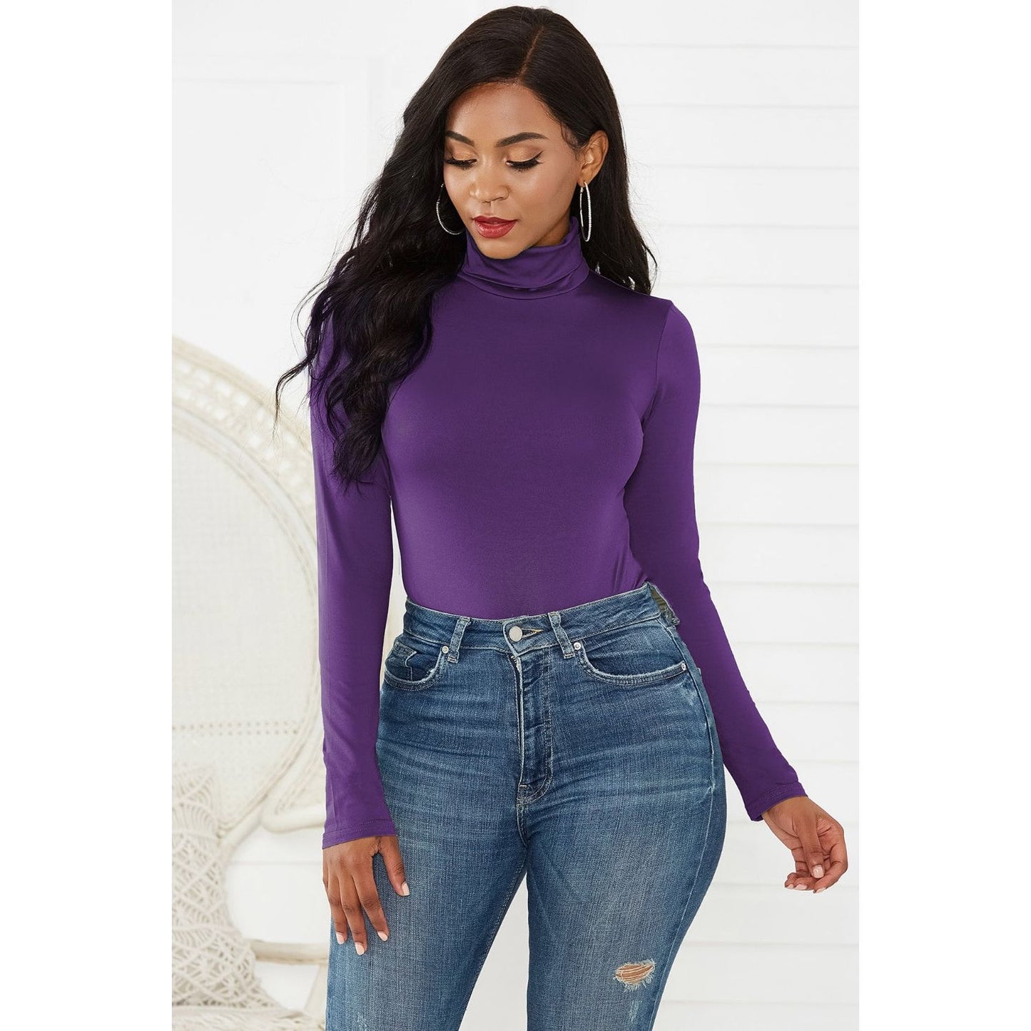 Turtleneck Long Sleeve Bodysuit