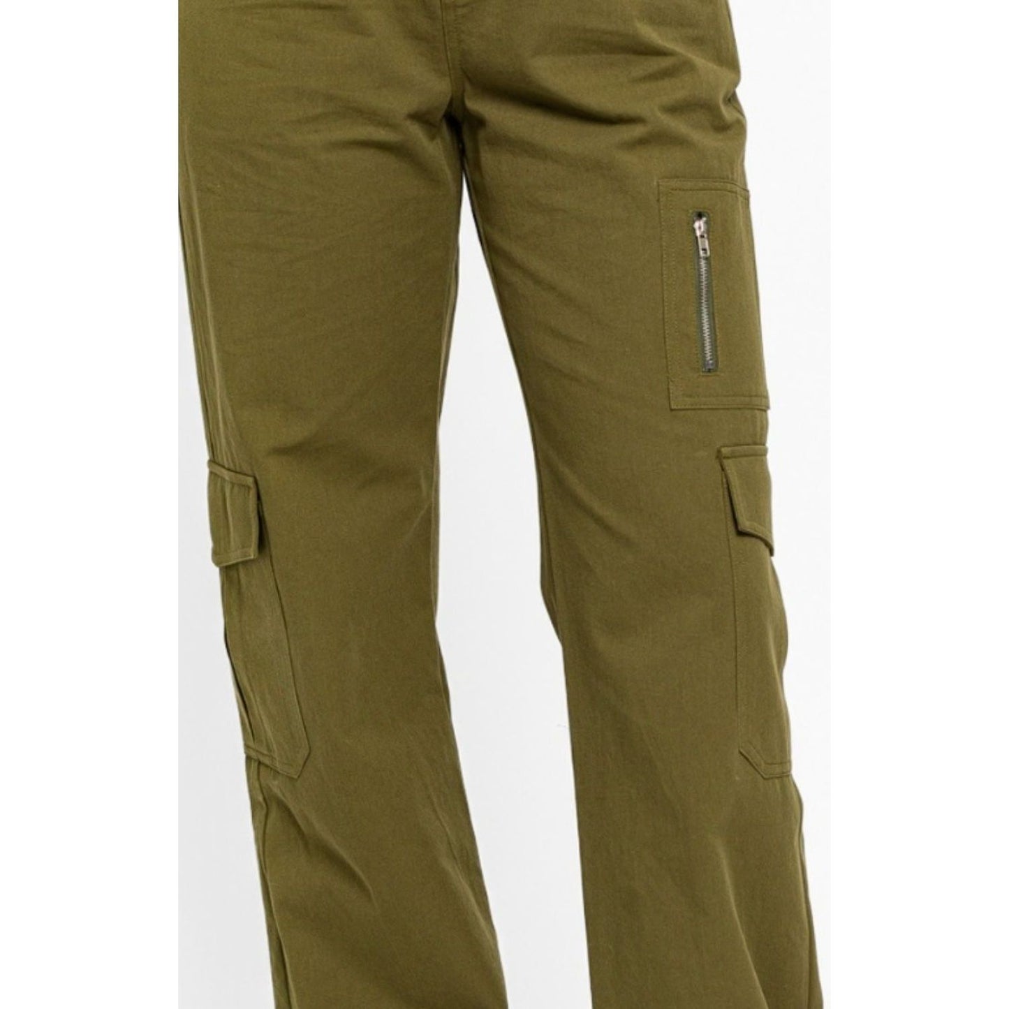 Le Lis High Waisted Wide Leg Cargo Pants with Pockets