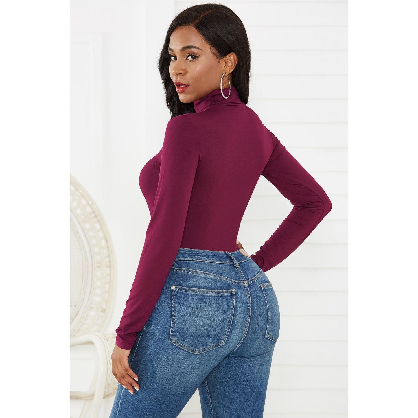 Turtleneck Long Sleeve Bodysuit