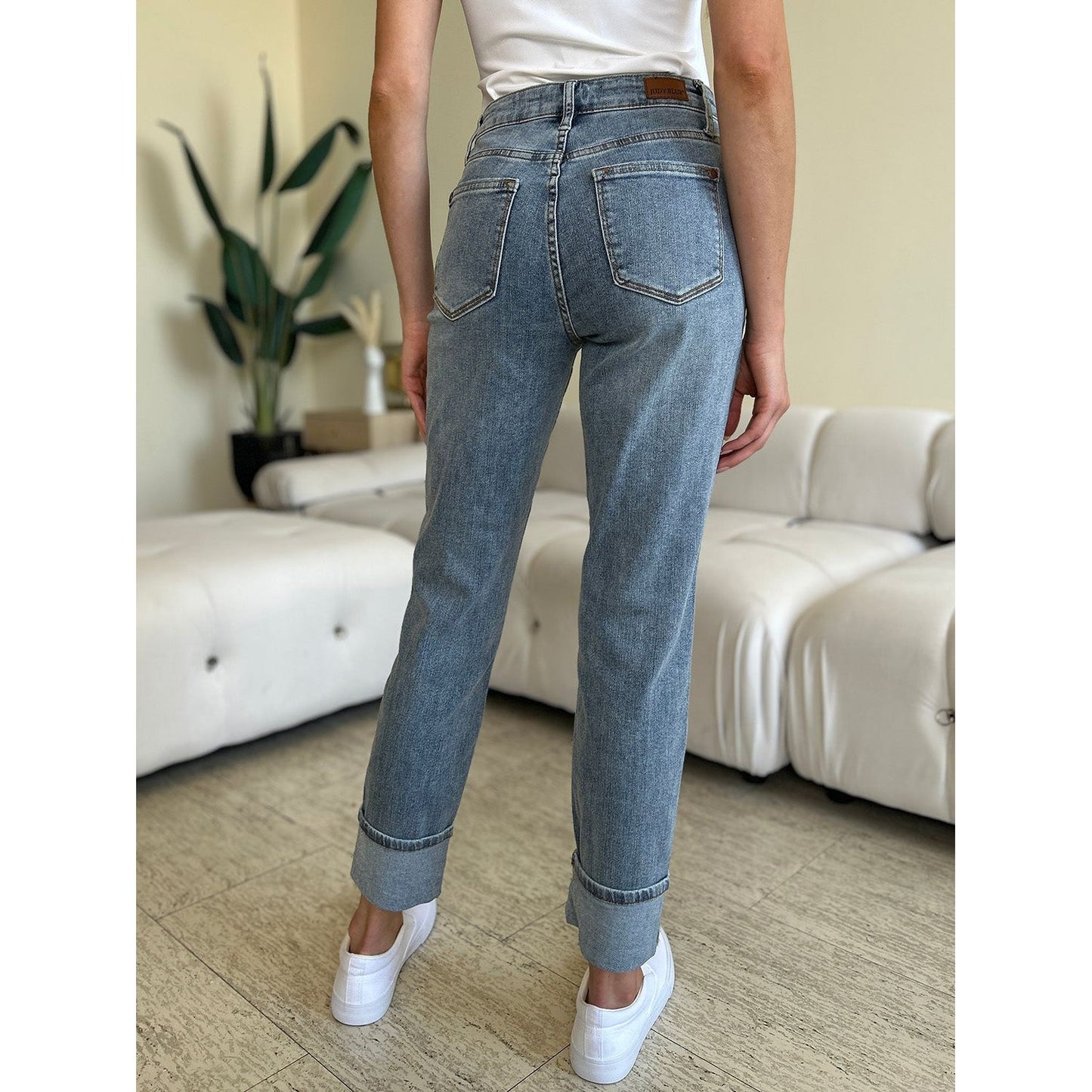 Judy Blue Full Size High Waist Cuff Hem Jeans