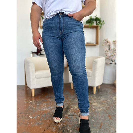 Judy Blue Full Size Cuffed Hem Skinny Jeans