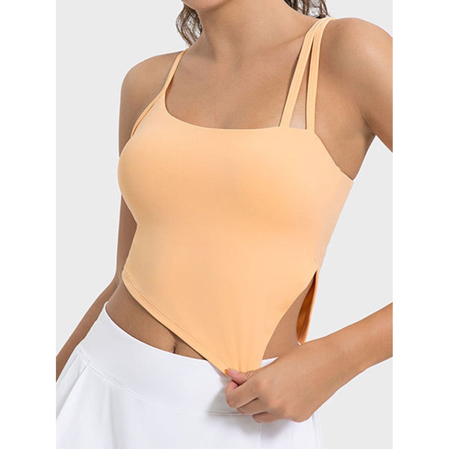 Slit Asymmetrical Neck Active Cami