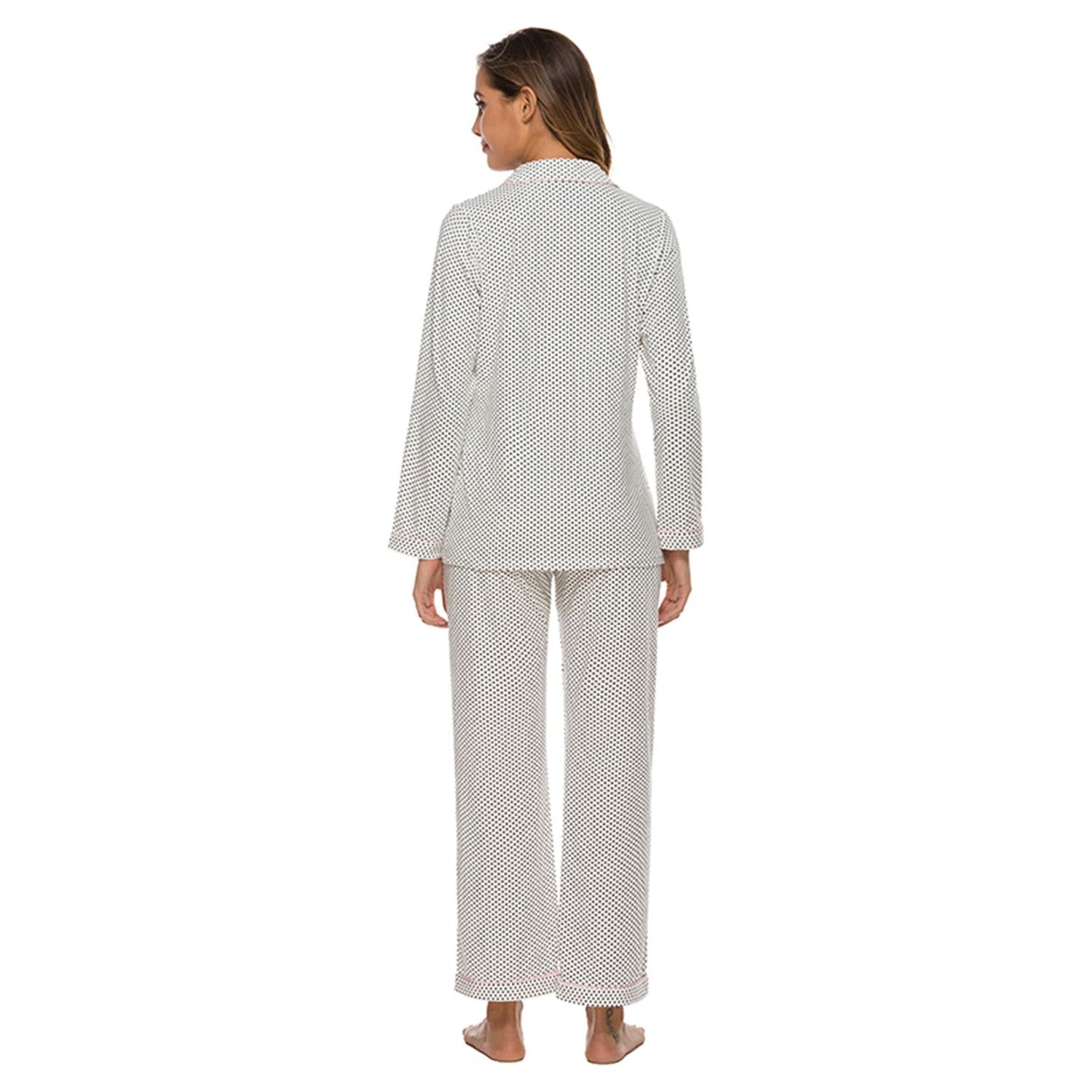 Collared Neck Loungewear Set with Pocket