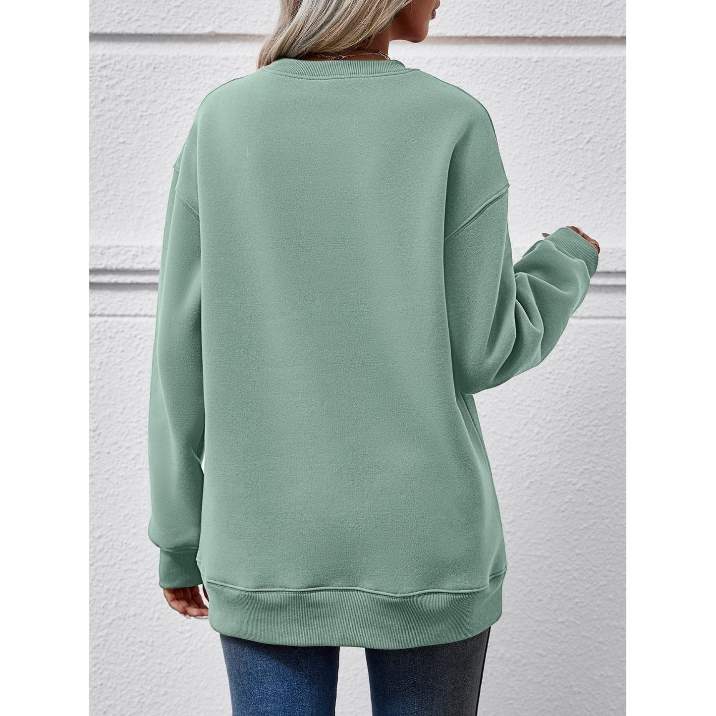 Faceless Gnomes Graphic Drop Shoulder Sweatshirt