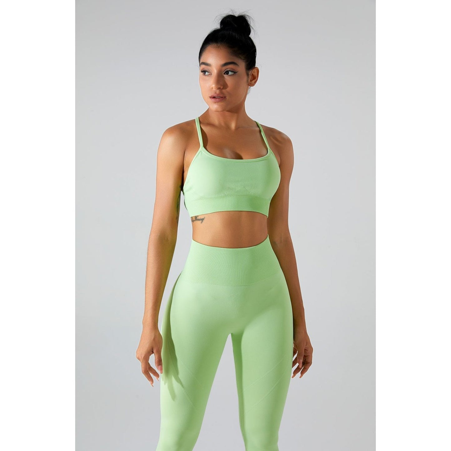 Crisscross Scoop Neck Top and High Waist Pants Active Set