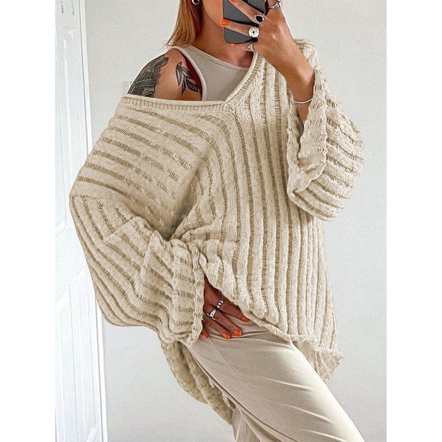 V-Neck Long Sleeve Sweater