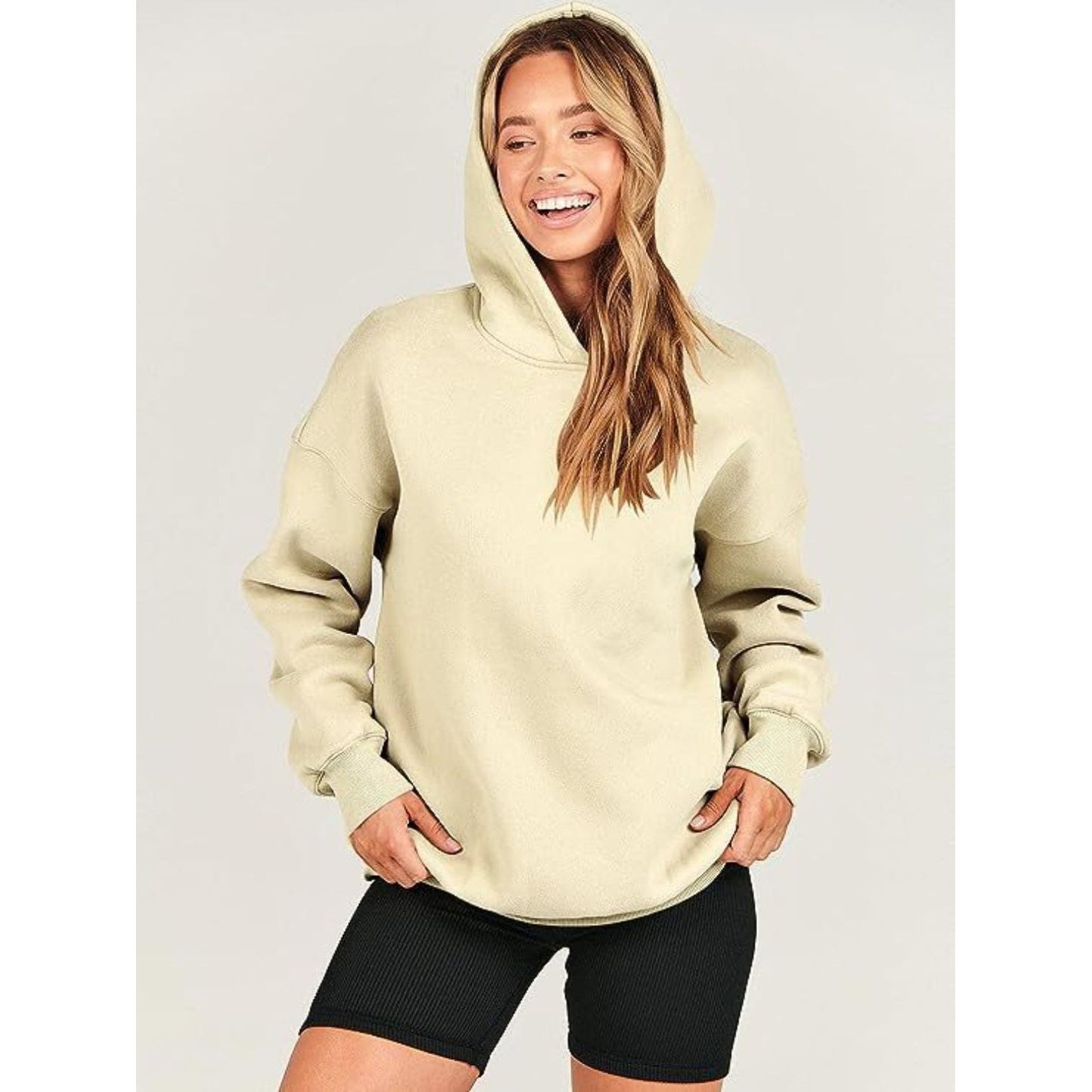 Dropped Shoulder Long Sleeve Hoodie