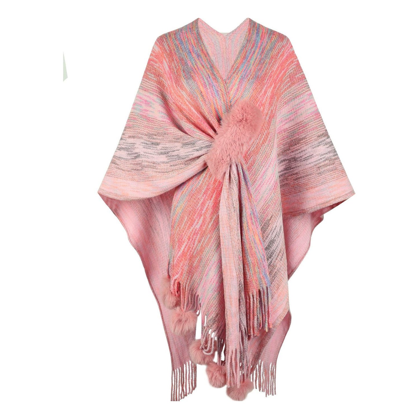 Heathered Fringe Hem Poncho