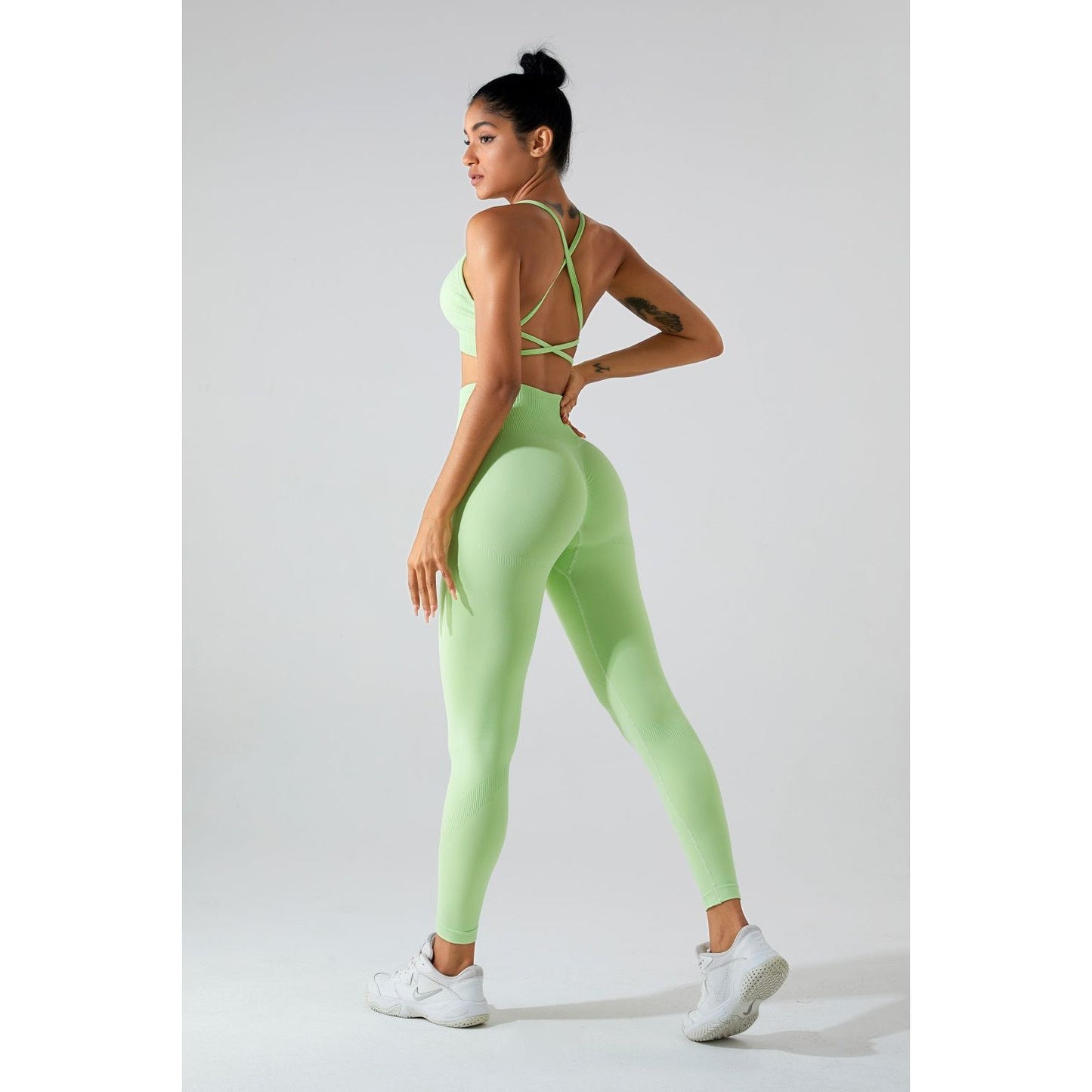 Crisscross Scoop Neck Top and High Waist Pants Active Set