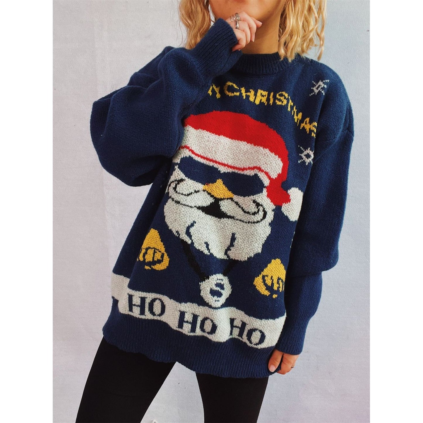 Santa Round Neck Long Sleeve Sweater