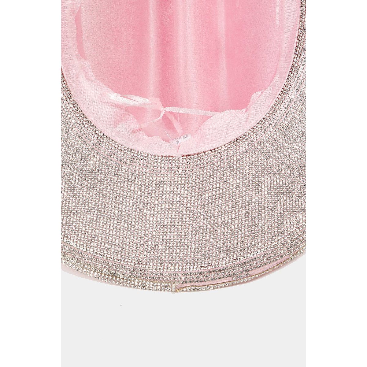 Fame Pave Rhinestone Trim Faux Suede Hat