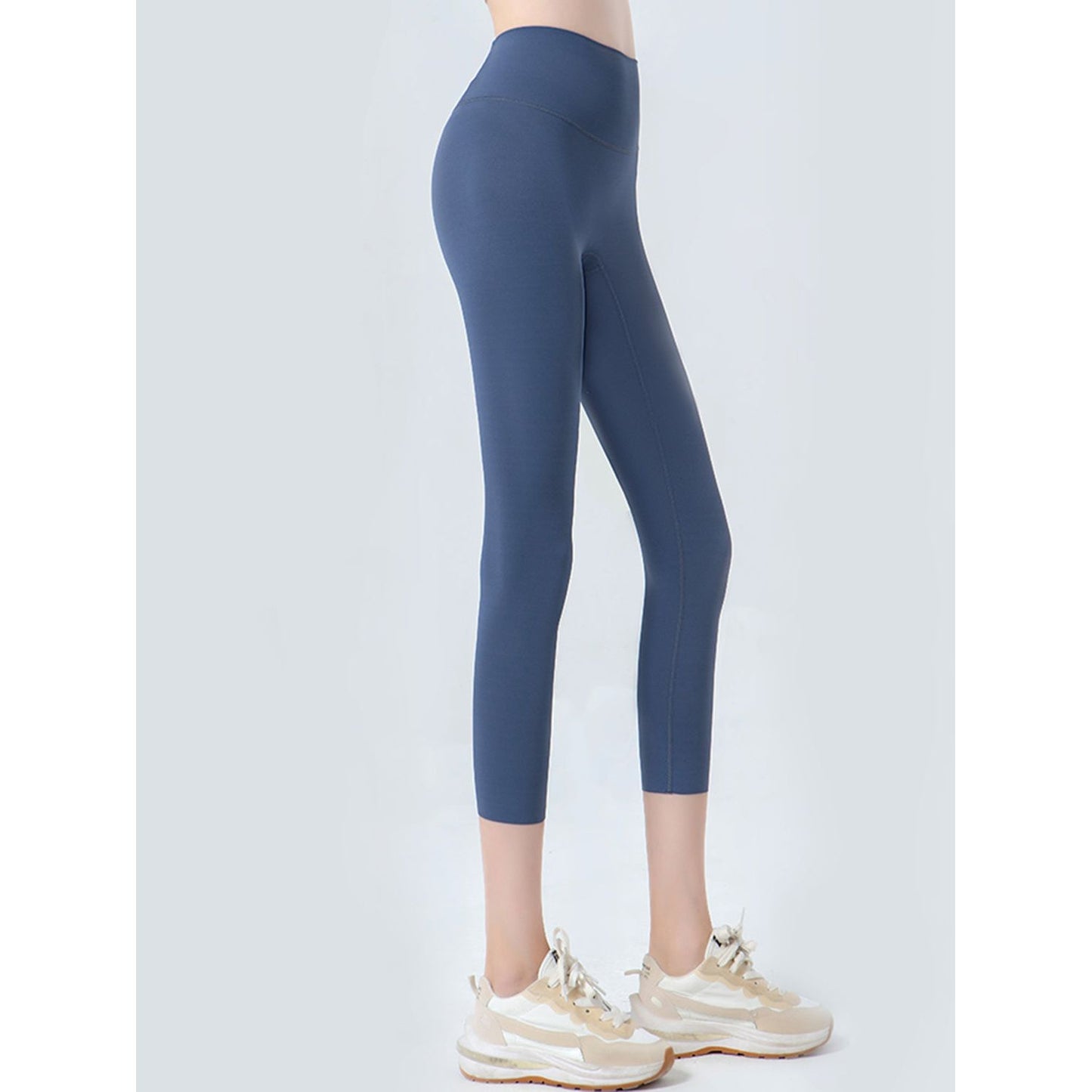 Wide Waistband Cropped Sports Leggings